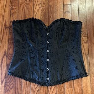 Black Brocade Corset Top